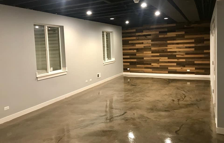 Basement floor epoxy sealant providing protective waterproof coating in Carstairs, Alberta