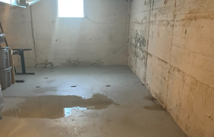 Basement water leak caused from erosion in Red Deer, Alberta