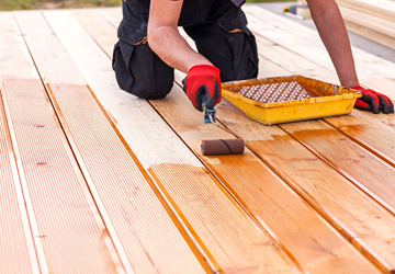 Outside wooden deck epoxy protective coating and sealant